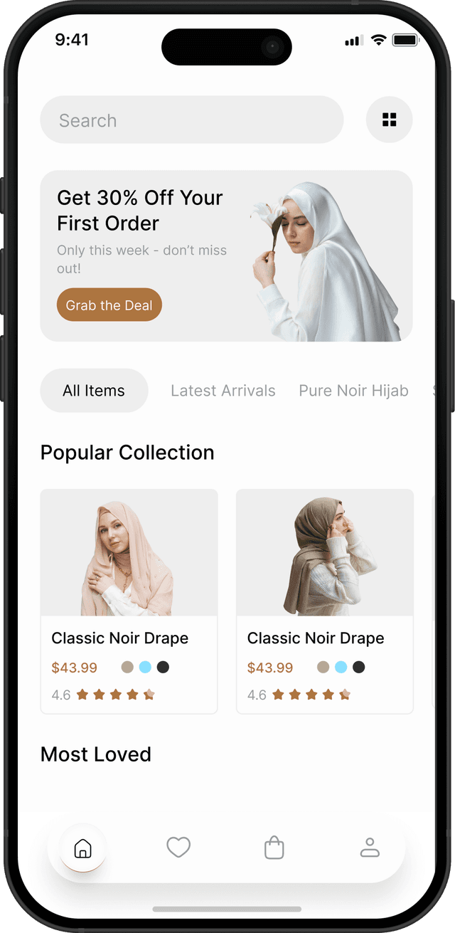 iPhone E-commerce App Mockup