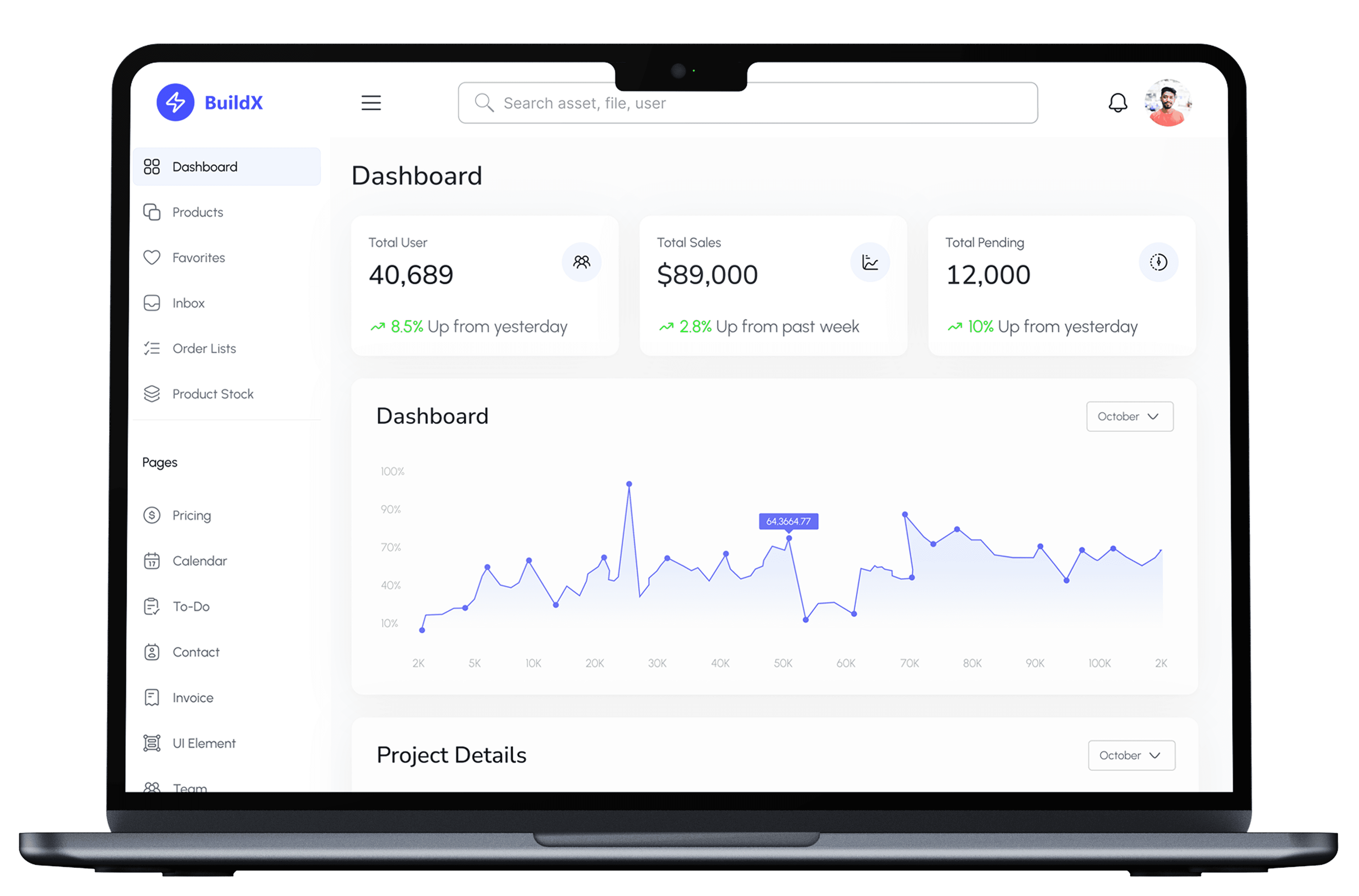 Laptop Dashboard Mockup